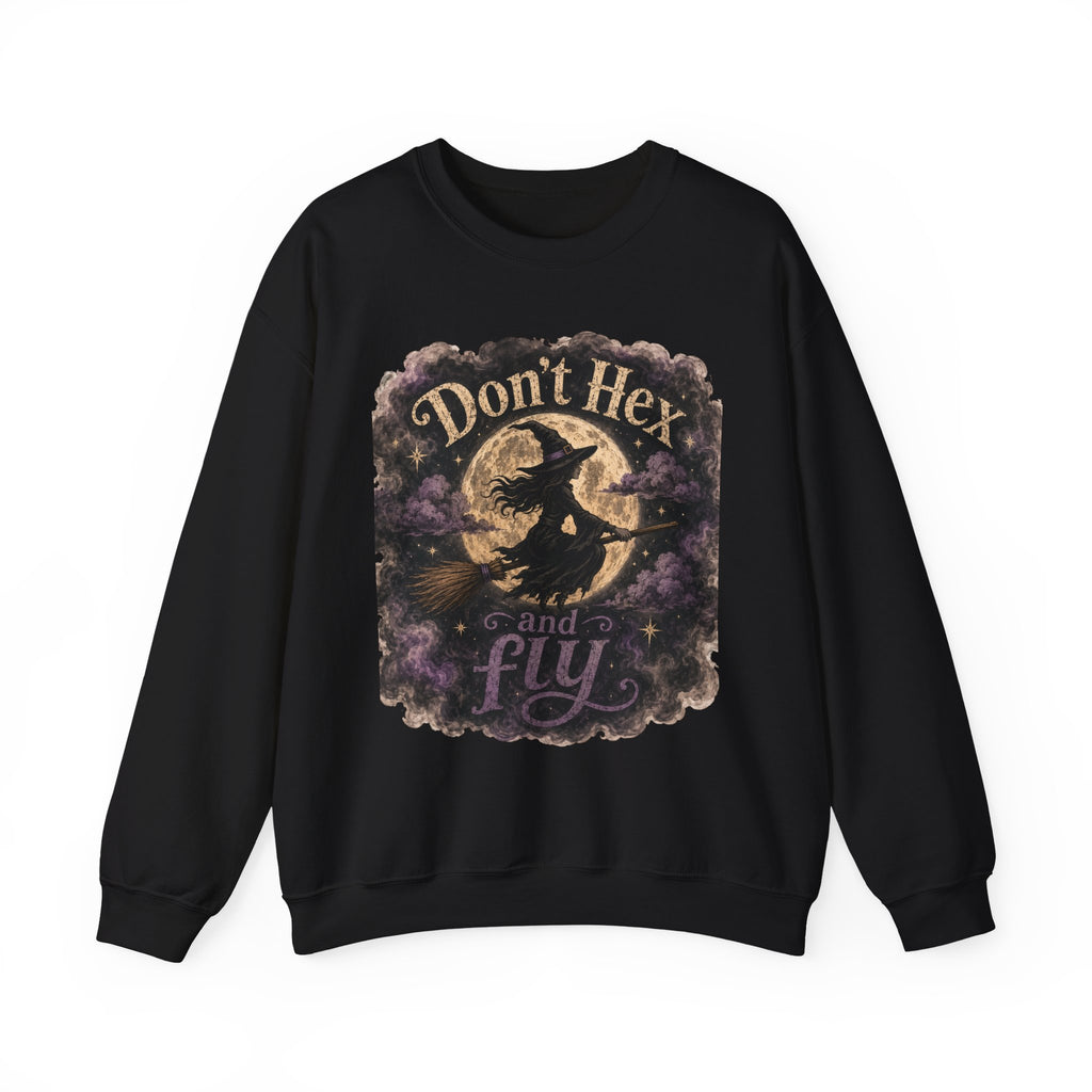 Witch Moon Crewneck Sweatshirt — "Don't Hex and Fly"/The Holidays/ Sweatshirt