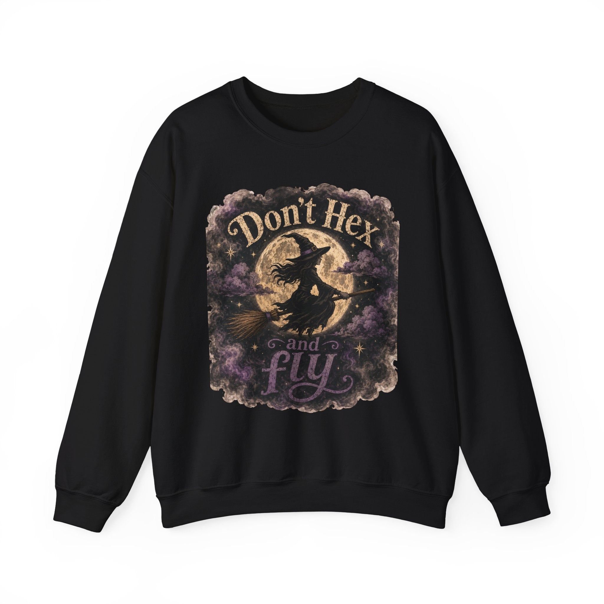 Witch Moon Crewneck Sweatshirt — "Don't Hex and Fly"/The Holidays/ Sweatshirt