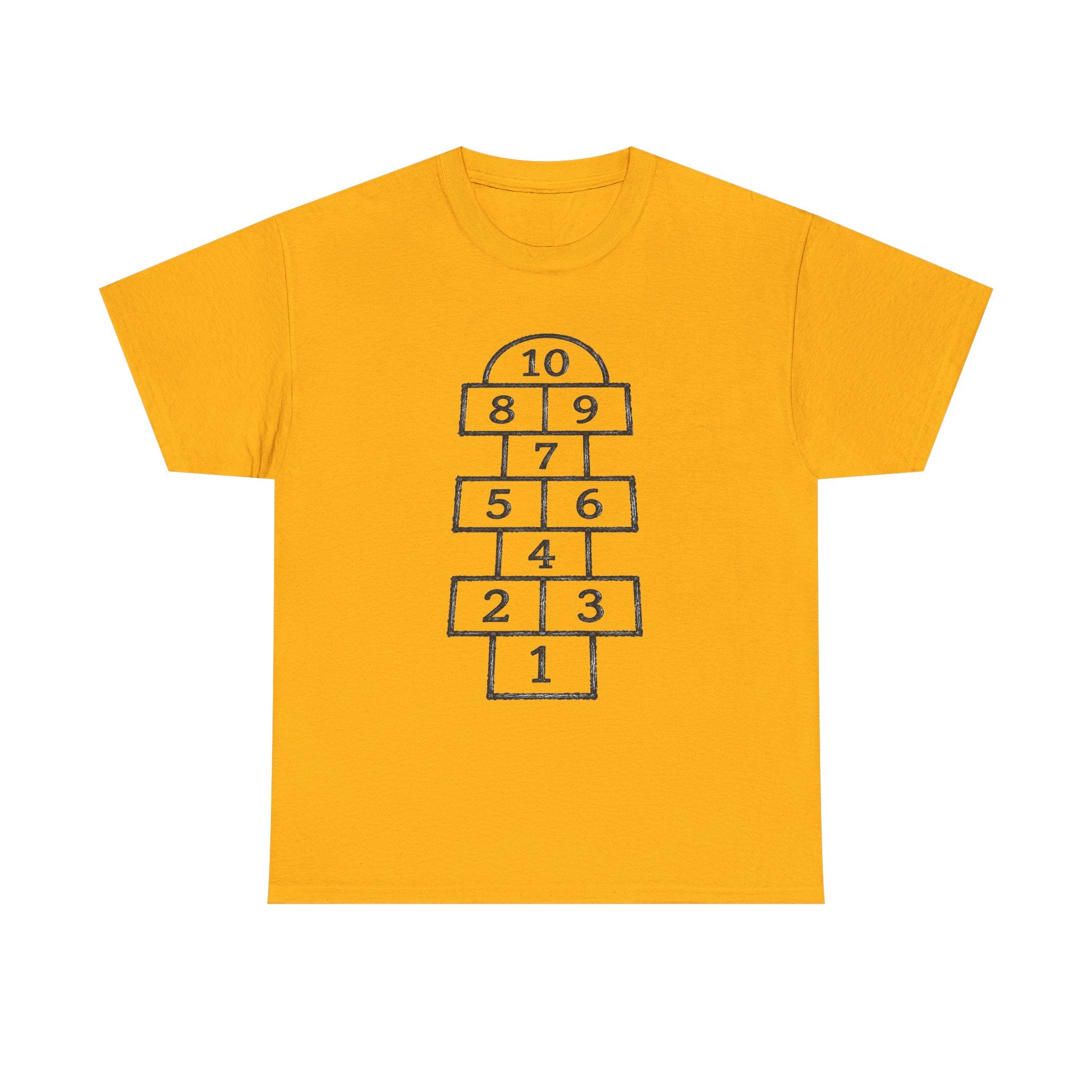 Hopscotch Graphic Tee — Retro Schoolyard Numbers Shirt