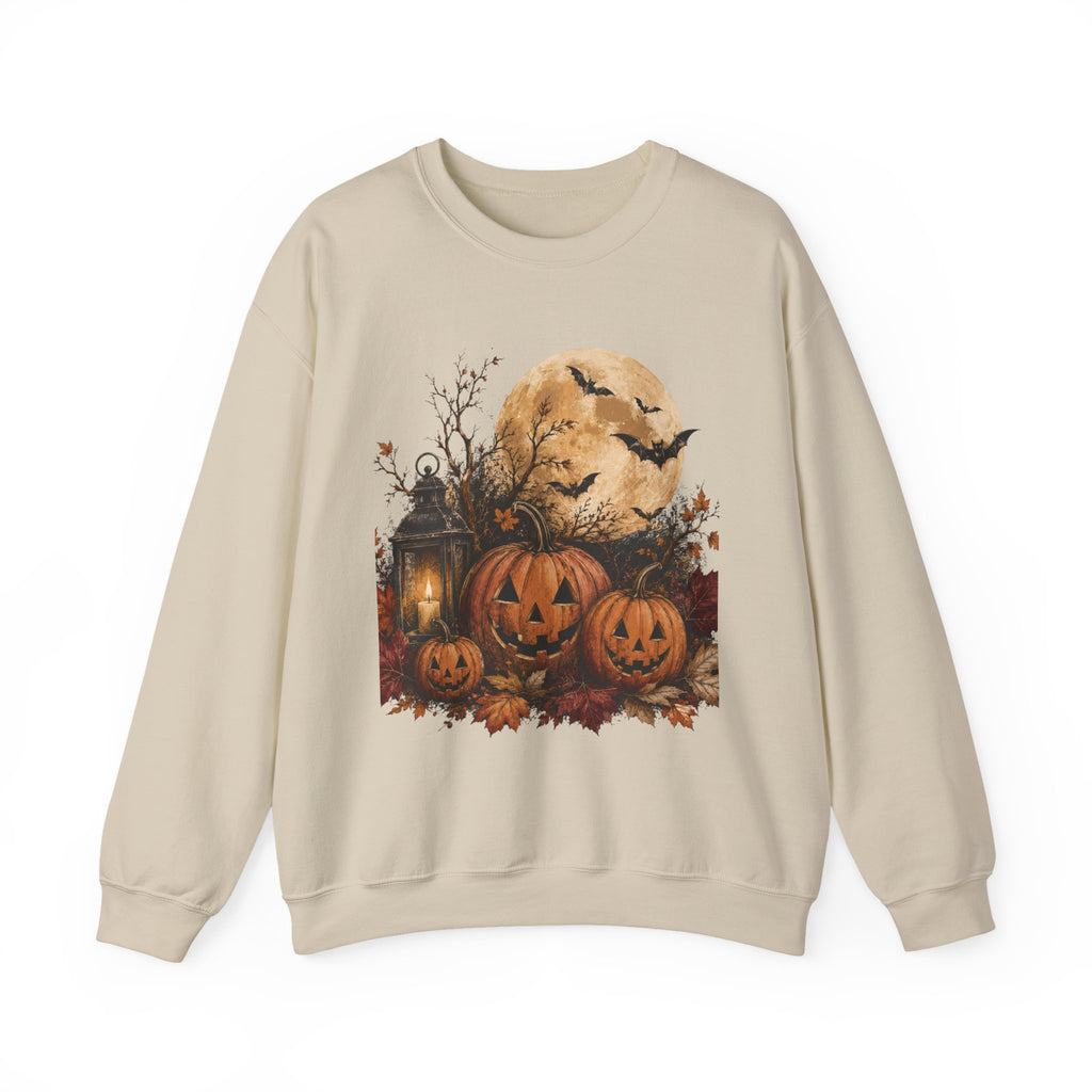 Halloween Pumpkin Moon Sweatshirt - The Seasons - Gildan Sweatshirt