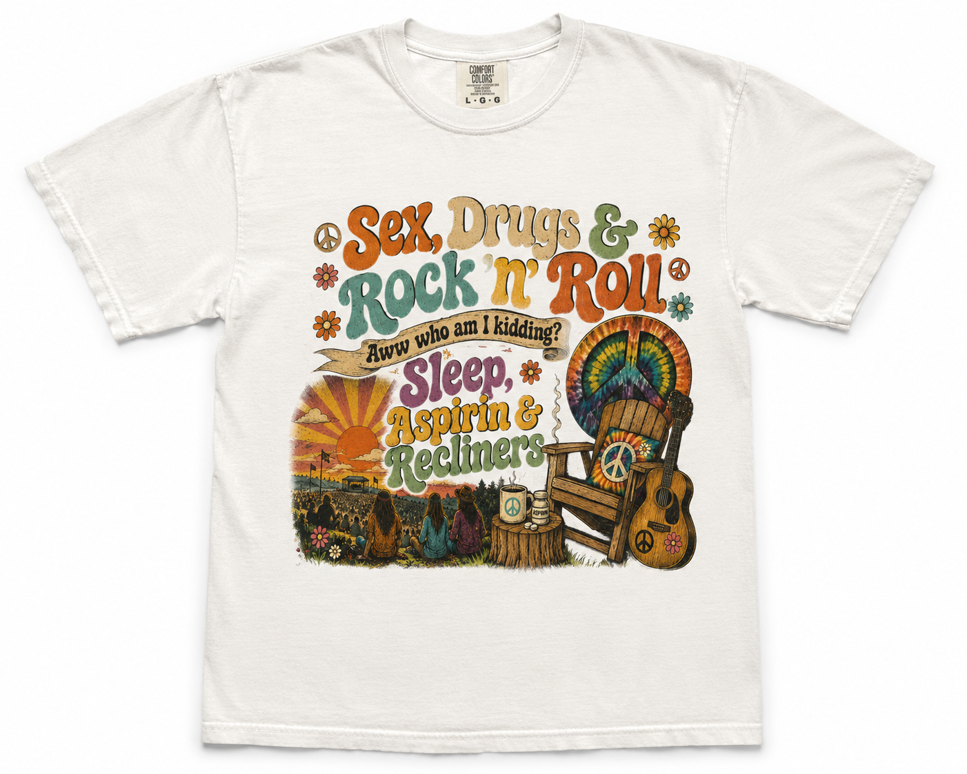 Sex, Drugs & Rock n' Roll graphic T-shirt | Retro I Comfort Colors