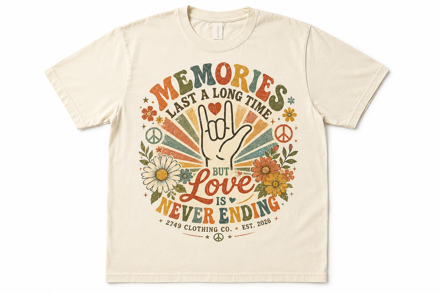 ASL Retro I love You T-Shirt *Limited Edition 2749 Clothing Co./ASL Designs/Comfort Colors