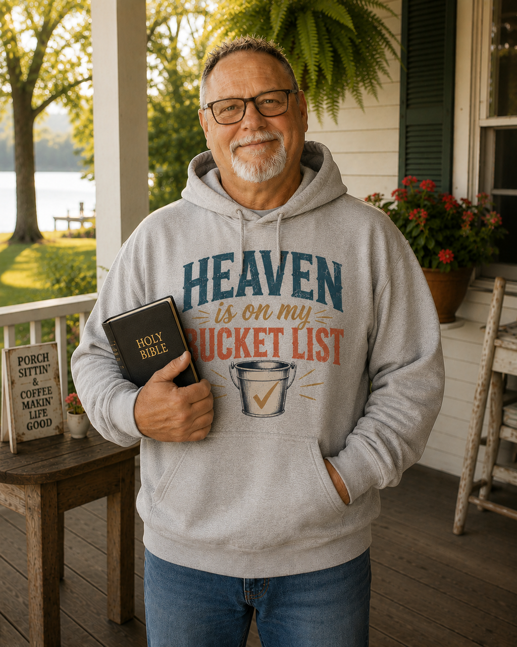 Heaven Is On My Bucket List Hoodie — Faith Collection-Gildan Hoodie
