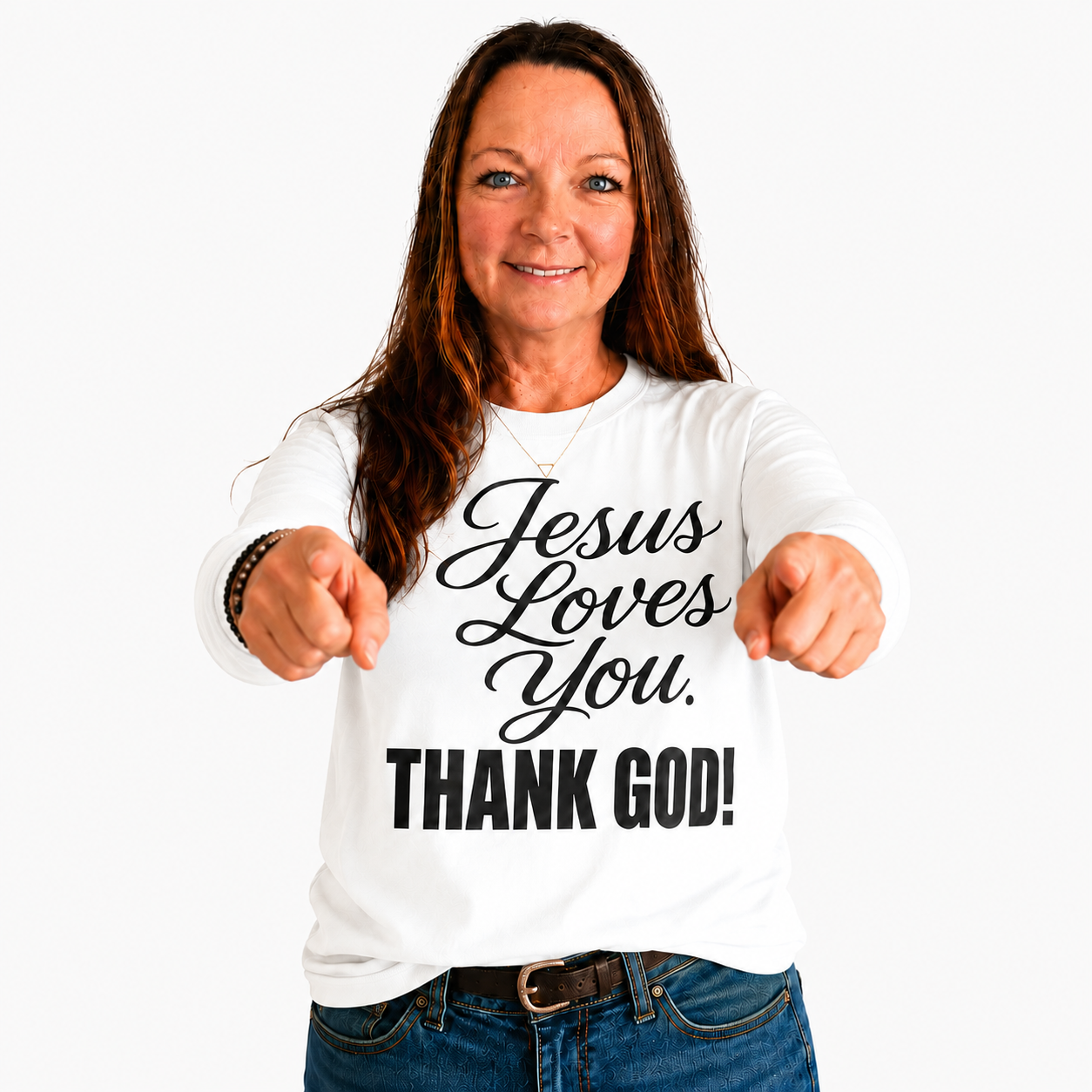 Jesus Loves You "Thank God!" / Faith/  Long Sleeve Tee Comfort  Colors