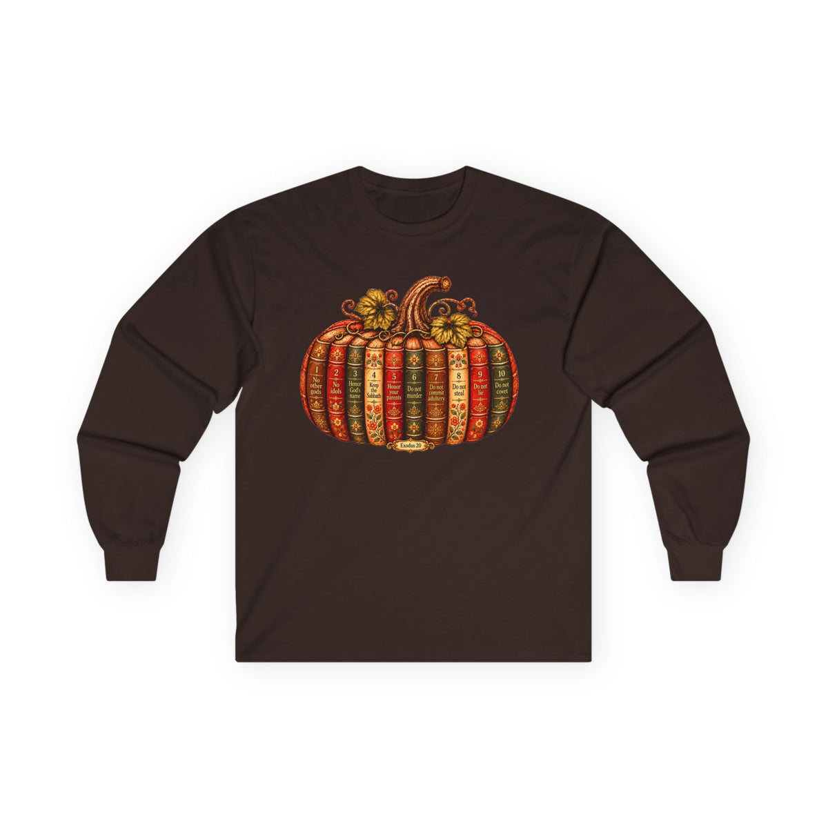 Ten commandments pumpkin...Specialtees....Gildan long sleeves