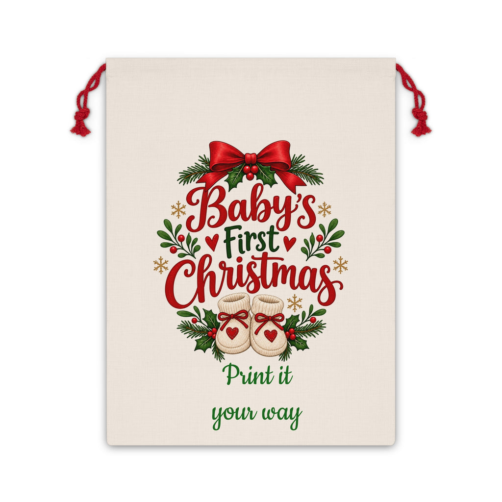 Personalize Baby's 1st Christmas Bag...Green PRINT