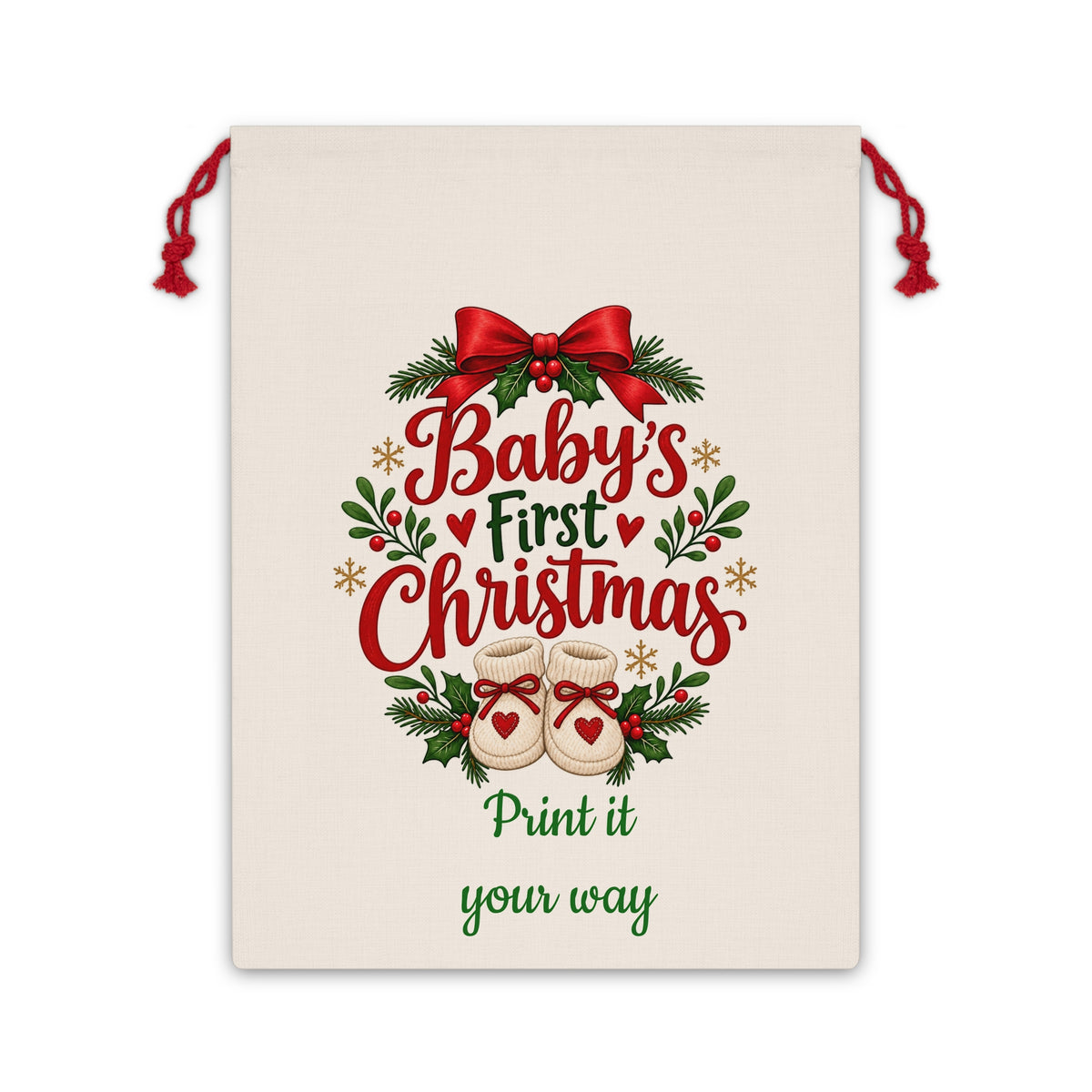 Personalize Baby's 1st Christmas Bag...Green PRINT