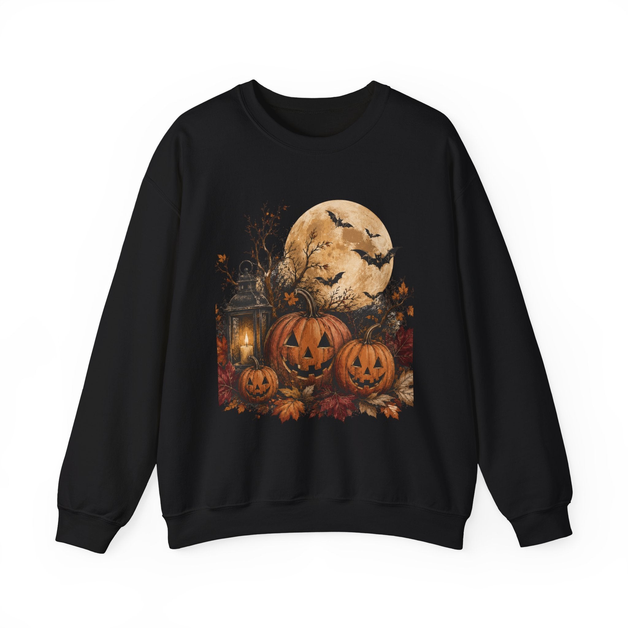 Halloween Pumpkin Moon Sweatshirt - The Seasons - Gildan Sweatshirt