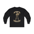 Long Sleeve Gildan Tee — "Pelvis Has Left the Building" Skeleton Graphic