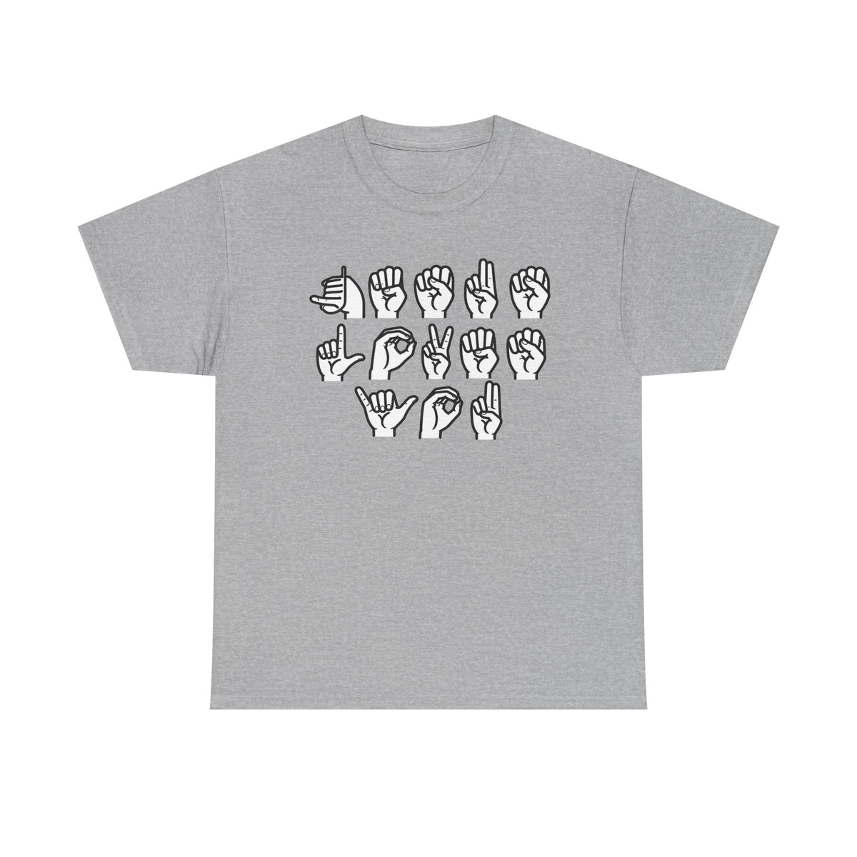 ASL Alphabet T-Shirt  Jesus Loves You....Faith/ASL...Gildan 5000