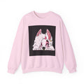 Cute Pink Furry Crewneck Sweatshirt – Valentine Heart Fox Graphic